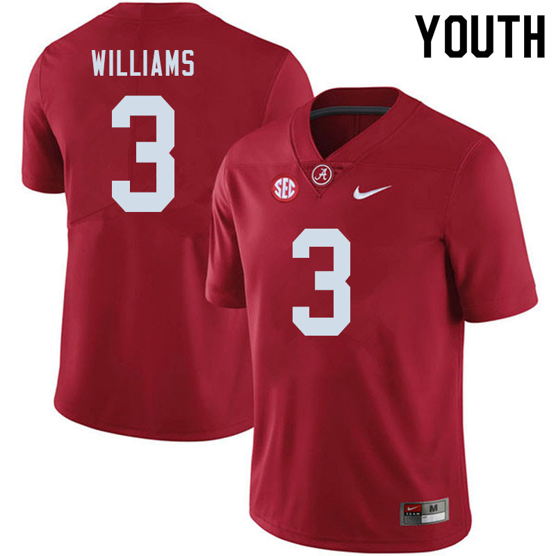 Alabama Crimson Tide Youth Xavier Williams #3 Crimson NCAA Nike Authentic Stitched 2020 College Football Jersey WM16L41IU